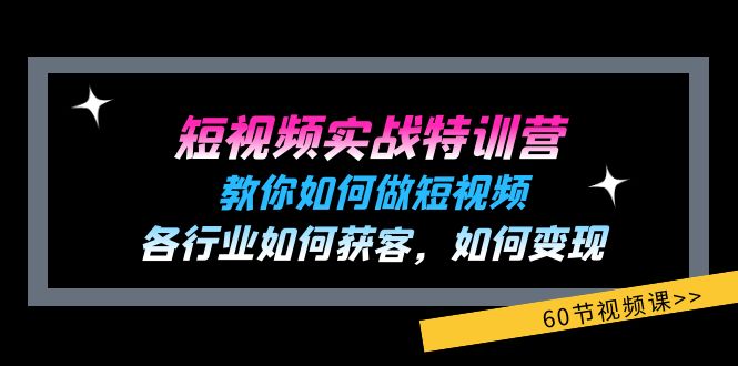 （11729期）短视频实战特训营：教你如何做短视频，各行业如何获客，如何变现 (60节)-聊项目