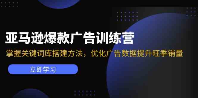 亚马逊爆款广告训练营：掌握关键词库搭建方法，优化广告数据提升旺季销量-聊项目