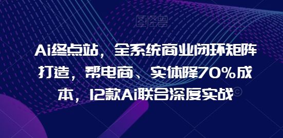 Ai终点站，全系统商业闭环矩阵打造，帮电商、实体降70%成本，12款Ai联合深度实战【0906更新】-聊项目