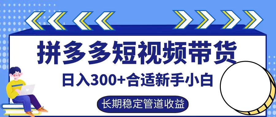 拼多多短视频带货日入300+，实操账户展示看就能学会-聊项目